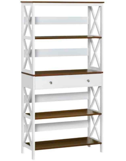 HOMCOM 4-Tier Shelving Bookcase Storage Cupboard