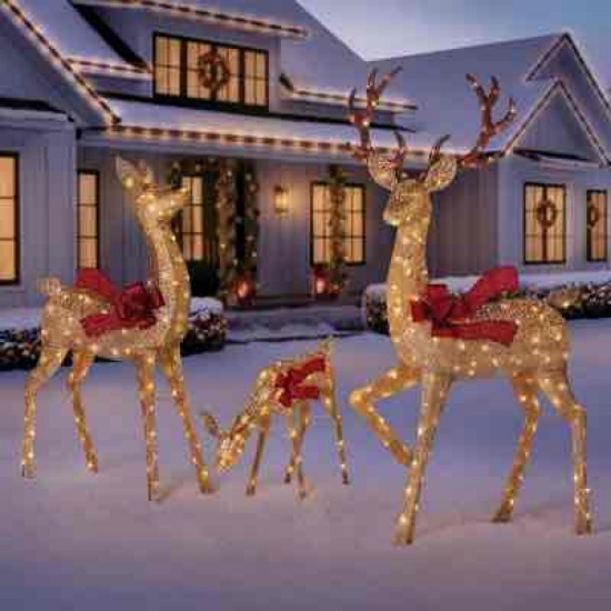 Members Mark Pre-Lit Animated Deer Family