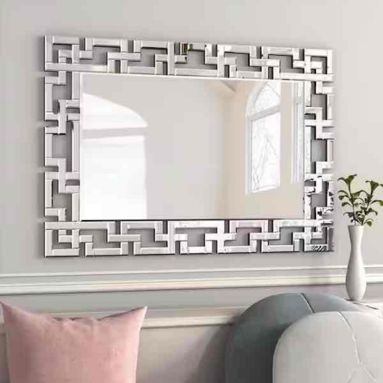 KOHROS Rectangle Frameless Beveled Glass Decoration Mirror