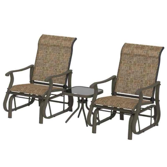 Outsunny 3-Piece Outdoor Gliders Set Bistro Set