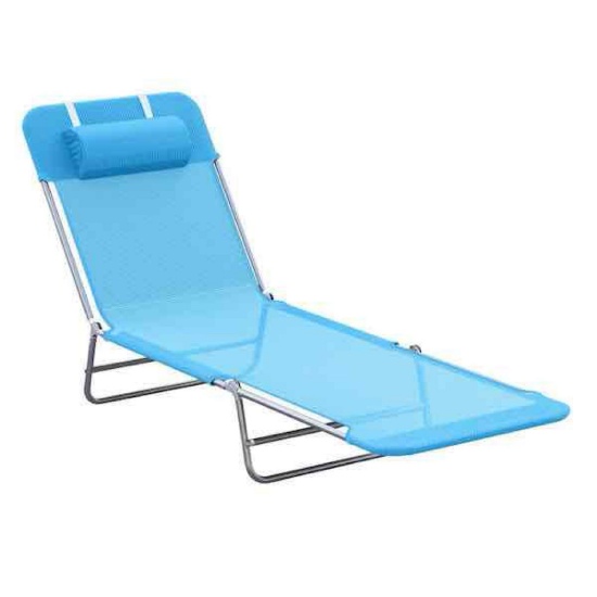 Metal Foldable Outdoor Chaise Lounge - Set of 2