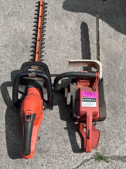 ECHO Gas Chainsaw & Black & Decker Electric Hedge Trimmer