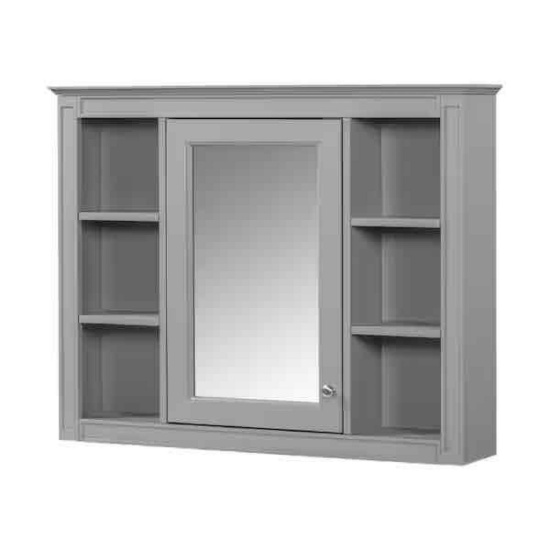 35.03 in. W x 7.32 in. D x 27.50 in. H Bathroom Storage Wall Cabinet in Grey
