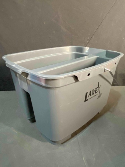 Lavex 19.5 Qt. Gray Divided Plastic Bucket (6 PCS)