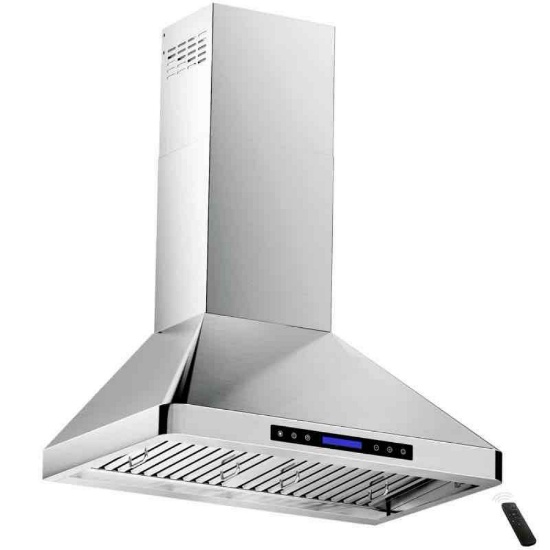 Fuhuoso 30 in. 900 CFM Convertible Wall Mount Range Hood with Remote,Touch Control LCD,Long-term