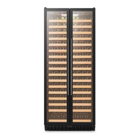 Lanbopro Black Single Zone Wine Cooler Glass French-Door 257 Bottle Capacity