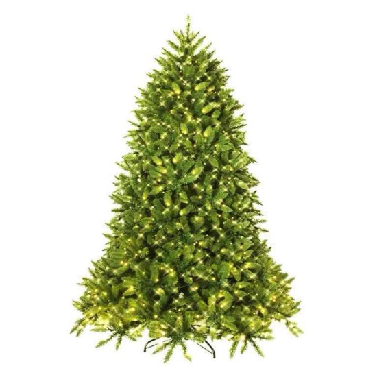 Costway 7.5 Feet Pre-Lit PVC Christmas Tree