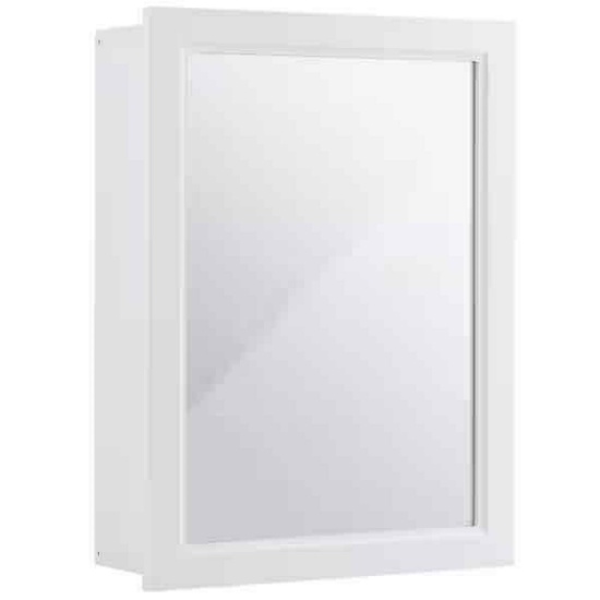 20 in. W x 26 in. H Surface Wall Mounted Adjustable Rectangle Bathroom Medicine Cabinet with Mirror