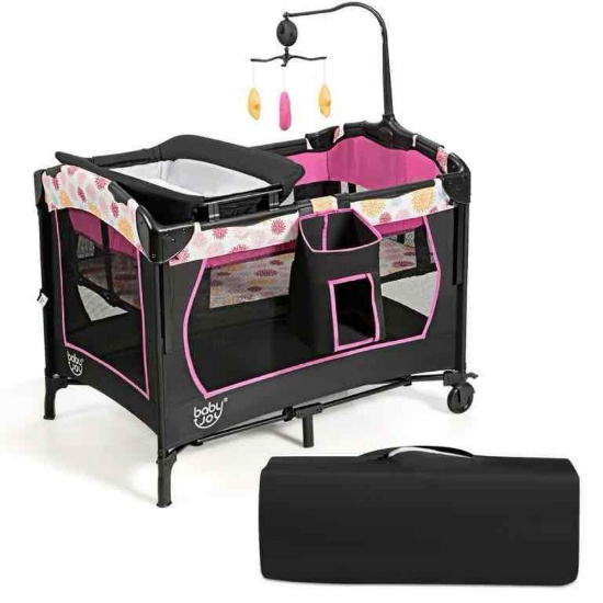 Costway 3-in-1 Convertible Portable Playpen