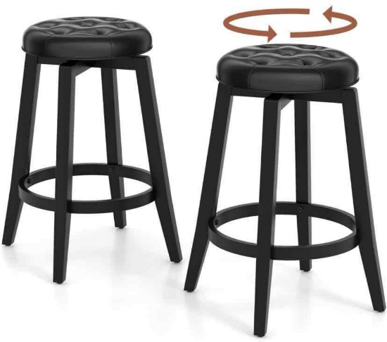 COSTWAY 360 Swivel Bar Stools Set of 2