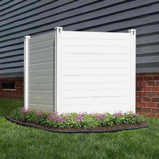 Enclo Privacy Screeme 4ft H x 4ft W No Dig Enclo Premium White Vinyl Privacy Screen