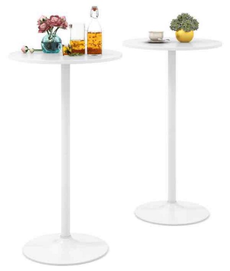COSTWAY Round Bistro Table Set of 2