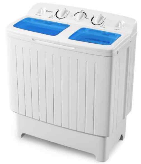 Costway 17.6 lb Portable Mini Compact Twin Tub Washing Machine Washer Spin Dryer