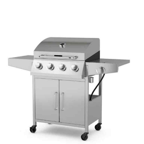 Costway 5-Burner Silver Propane Gas Grill with Side Burner
