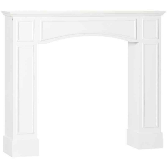 HOMCOM Modern Fireplace Mantel, Surround Mantels for Fireplace with Decorative Pattern Interior