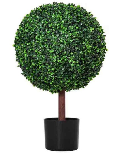 Outsunny 23.5" Inch Artificial Boxwood Topiary Tree Plant