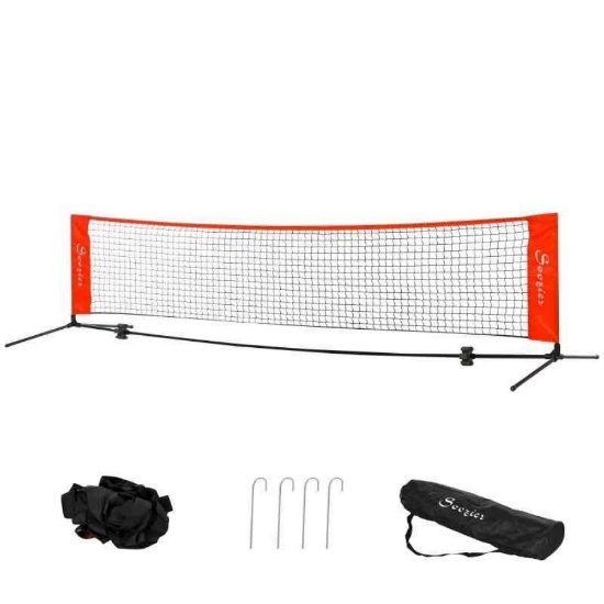 Soozier 10ft Portable Tennis/Pickleball/Badminton/Mini Tennis Net