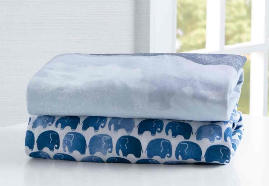 Delta Children Watercolor Elephant Fitted Crib Sheets - 2 Pack