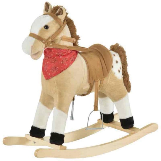 Qaba Kids Plush Ride-On Rocking Horse