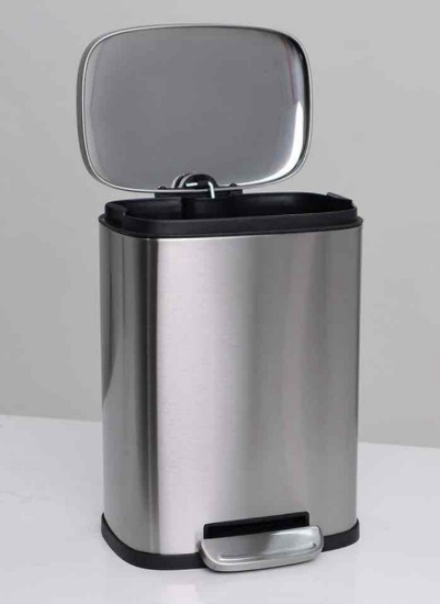 Eviva Totti 1.3 Gallon Stainless Steel Matte Finish Rectangular Trash Can