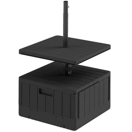 Outsunny Weighted Umbrella Stand with Table Tray
