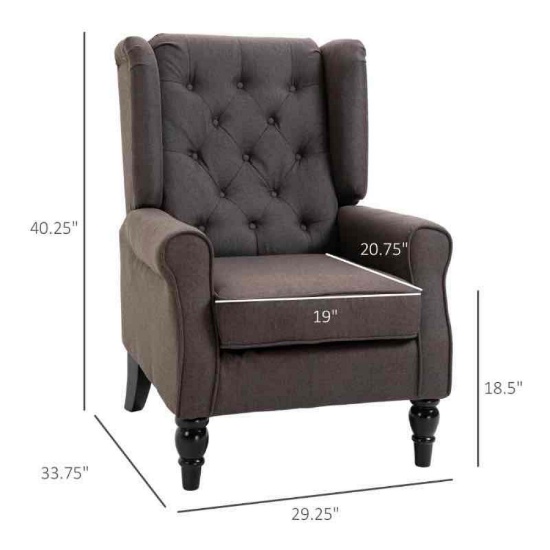 HOMCOM Wingback Accent Chair for Living Room