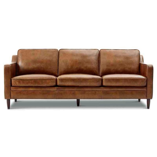 Genuine Leather Square Arm Sofa