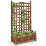 Large 25 in. L Brown Firwood Planter Box
