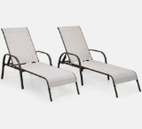 Costway Outdoor Patio Adjustable Lounge Chair - 2 Pcs
