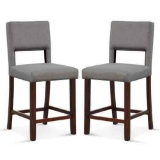 Bar Chair Set with Hollowed Back & Rubber Wood Legs