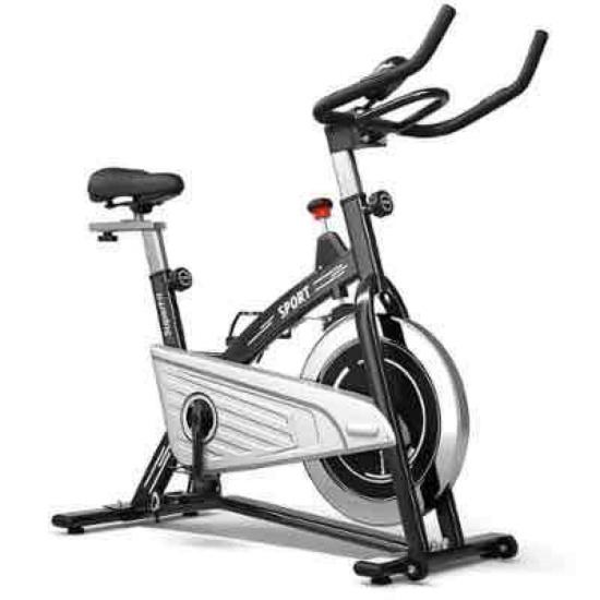 Costway - 30Lbs Stationary Training Bike Exercising Bicycle W/Monitor Gym - Black/Silver