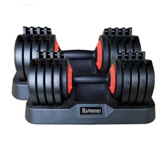 Lifesmart 110 Lb. Adjustable Dumbbell Set