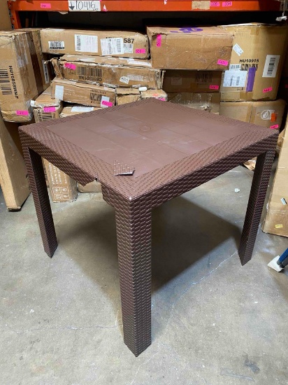 Mace Brown Square Plastic Outdoor Dining Table