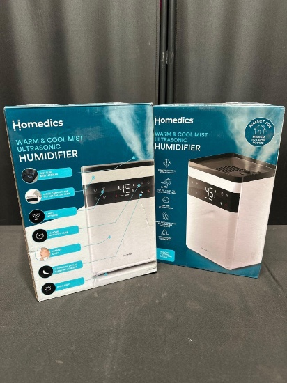 Homedics Warm & Cool Mist Ultrasonic Humidifier Set of 2