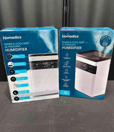 Homedics Warm & Cool Mist Ultrasonic Humidifier Set of 2