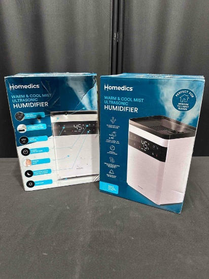 Homedics Warm & Cool Mist Ultrasonic Humidifier Set of 2