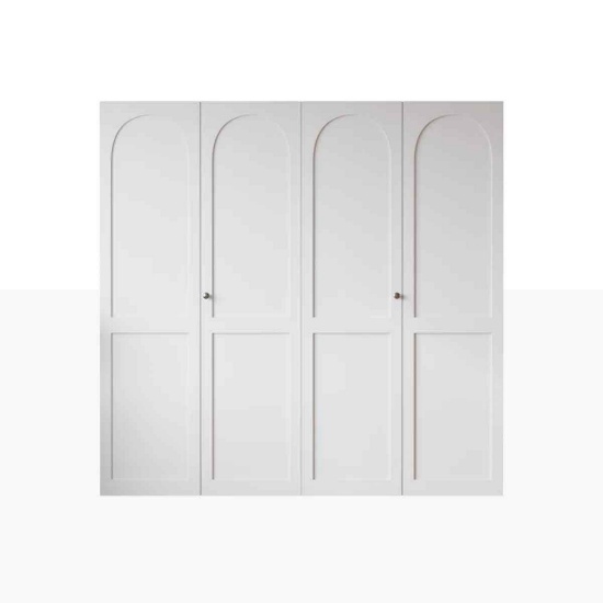 White Primed 72"W X 78"H Solid Core Shaker Bi-Fold Door With Installation Hardware Kit