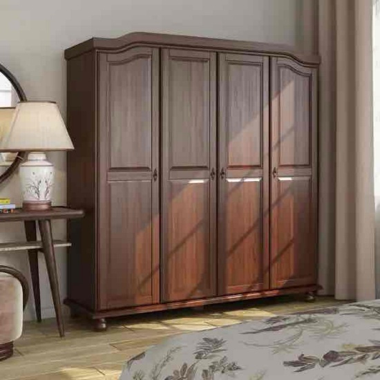 Palace Imports Kyle 100% Solid Wood 4-Door Wardrobe Armoire