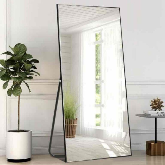 71" x 32" Full Body Mirror Standing, Rectangular, for Dressing, Floor, Black