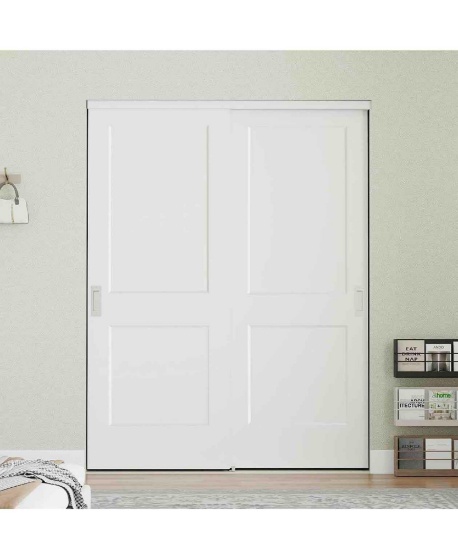 78 x 49 inch junction cabinet door, with 2 flat panels white shaker style
