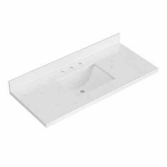 Tidworth 48'' Solid Wood Single Bathroom Vanity with 1.5'' White Quartz Top Sink