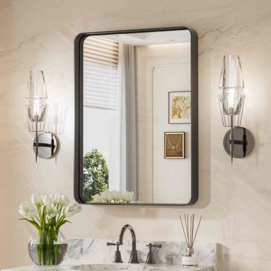 Tyro Bathroom Decorative Home Decor Corner Hangs Bathroom Mirror 28 x 34