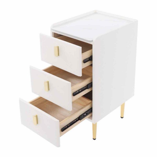 Bedside Table Narrow Nightstand Narrow Side Table With 3 Drawers For Bedroom