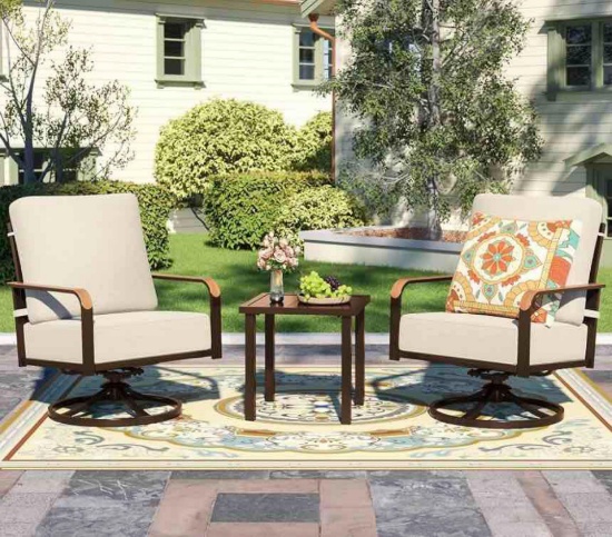 NATURAL EXPRESSIONS Outdoor Swivel Glider Rocking Chairs (Set of 2)