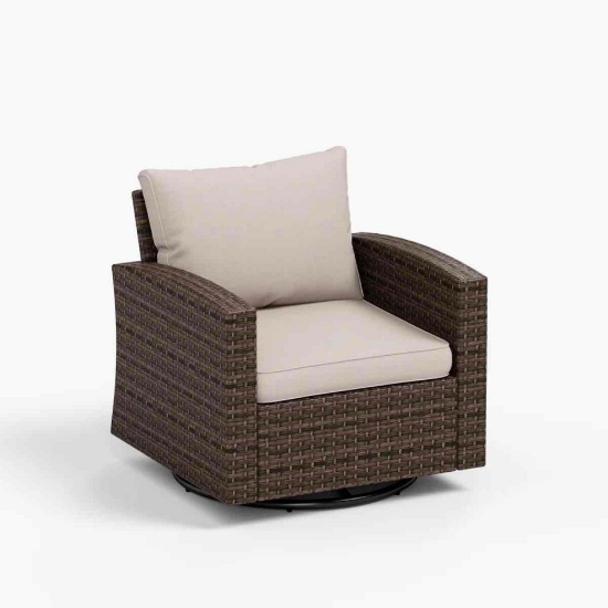 Dynasia PE Rattan Swivel Rocking Outdoor Chair with Cushions