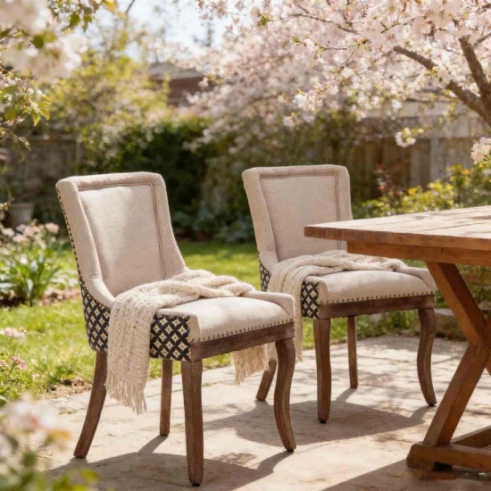Farmhouse Upholstered Side Chairs (Set of 2)