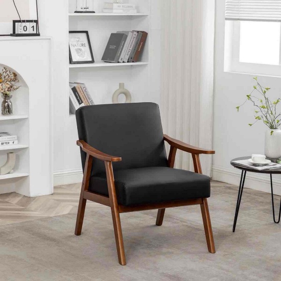 Accent Chair With Upholstery And Solid Wood Frame