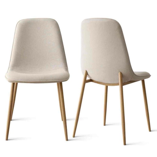 18" Seat Height Upholstered Full Back Side Chair (Set of 2)