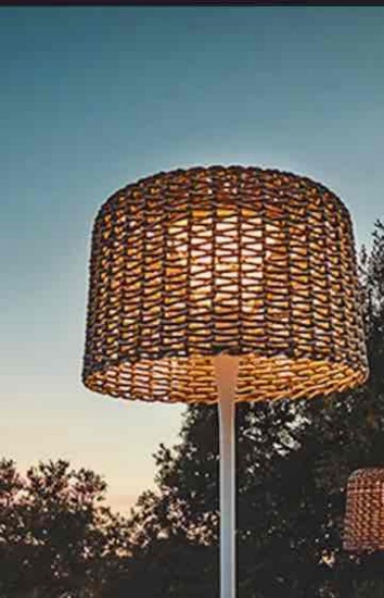 Serenity Metal And Rattan Floor Lamp