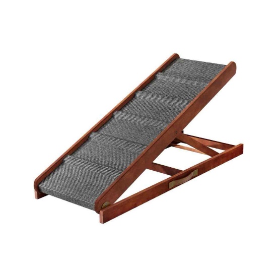 Adjustable Folding Solid Wood Dog Ramp with Non-Slip Surface